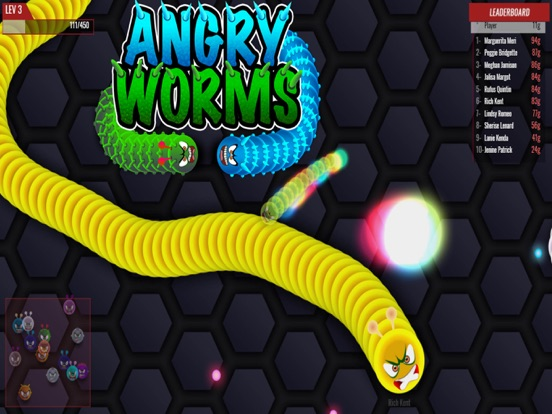 angry-worms-io - Worm arena gameplay