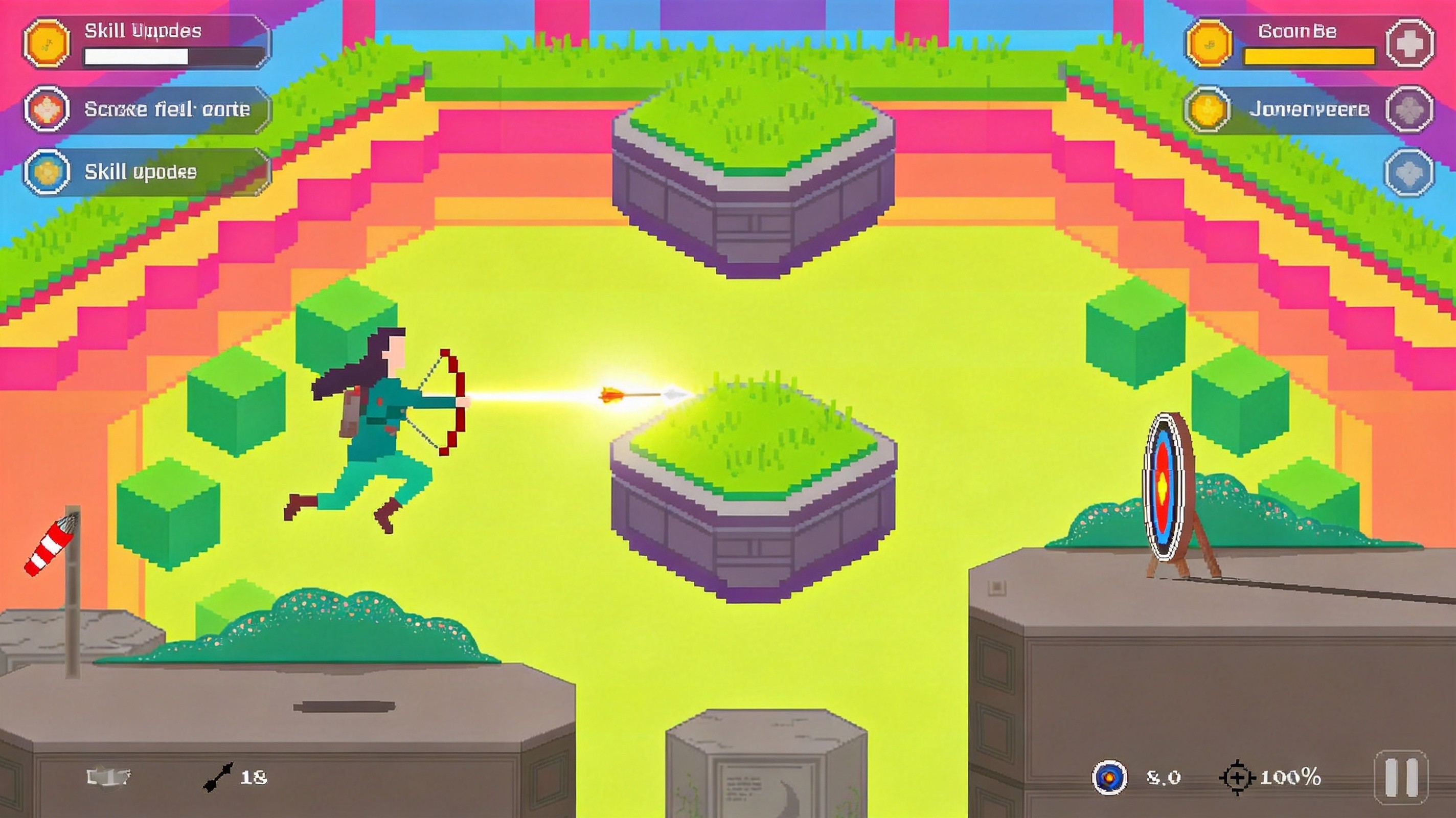 Arrow Arena charged shot mechanic with arrow power indicator