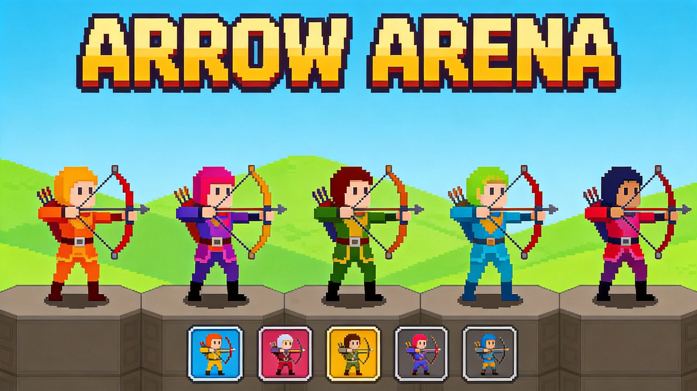 Arrow Arena skill upgrade selection screen with multiple upgrade paths