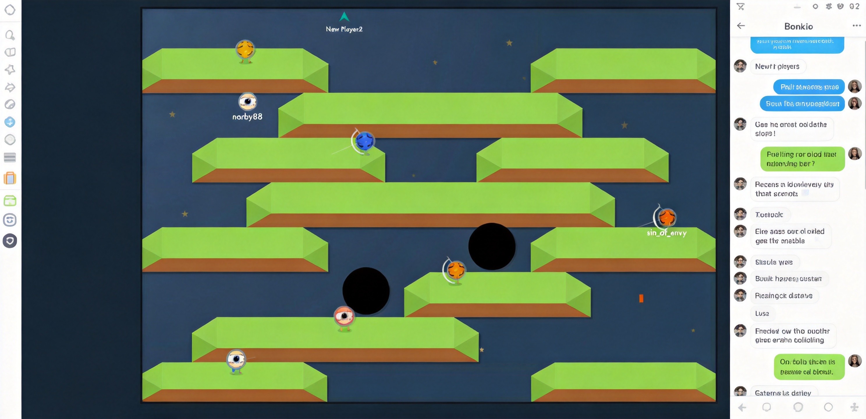 Bonk.io ranked mode showing tier progression system