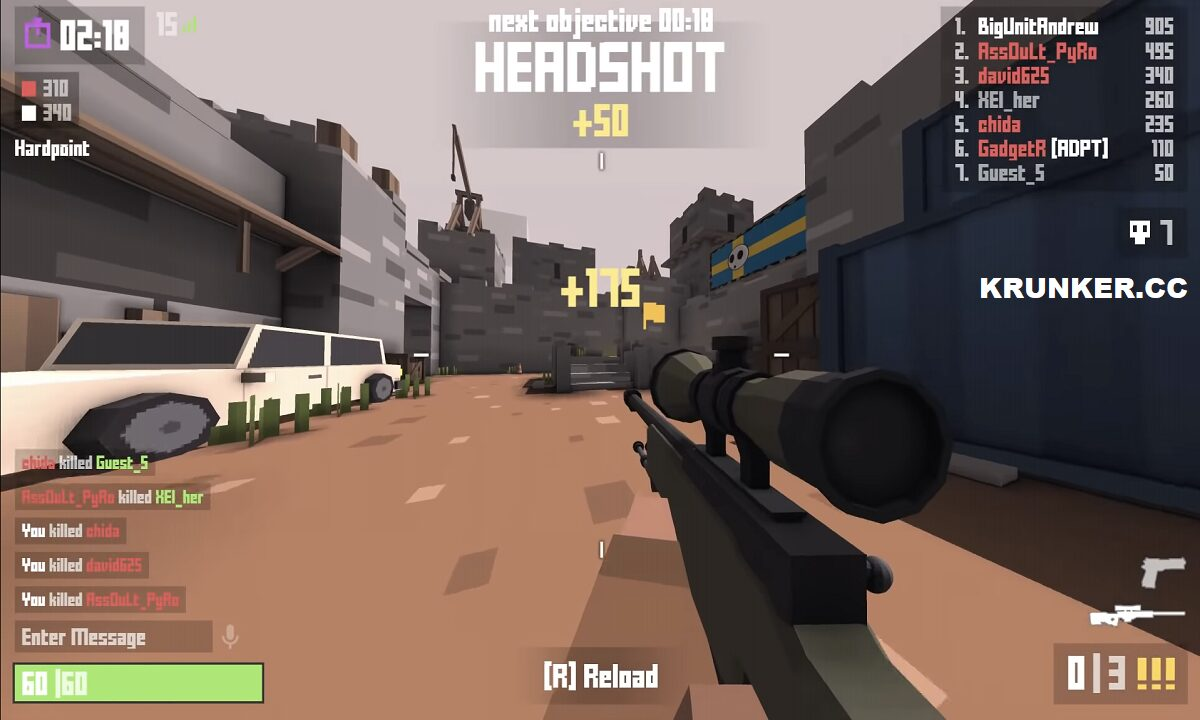 Krunker .io gameplay