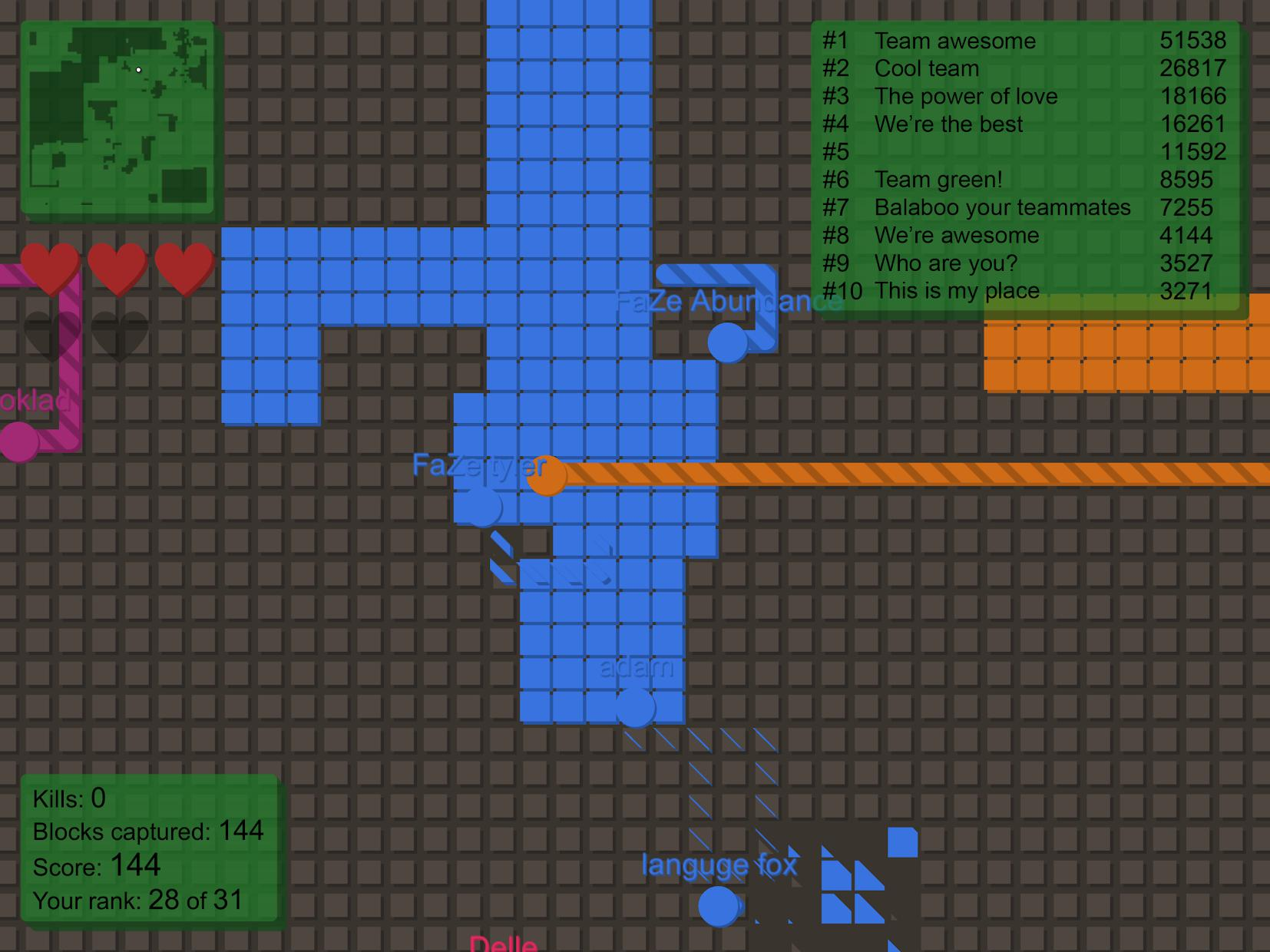 Splix.io multiplayer territory battle