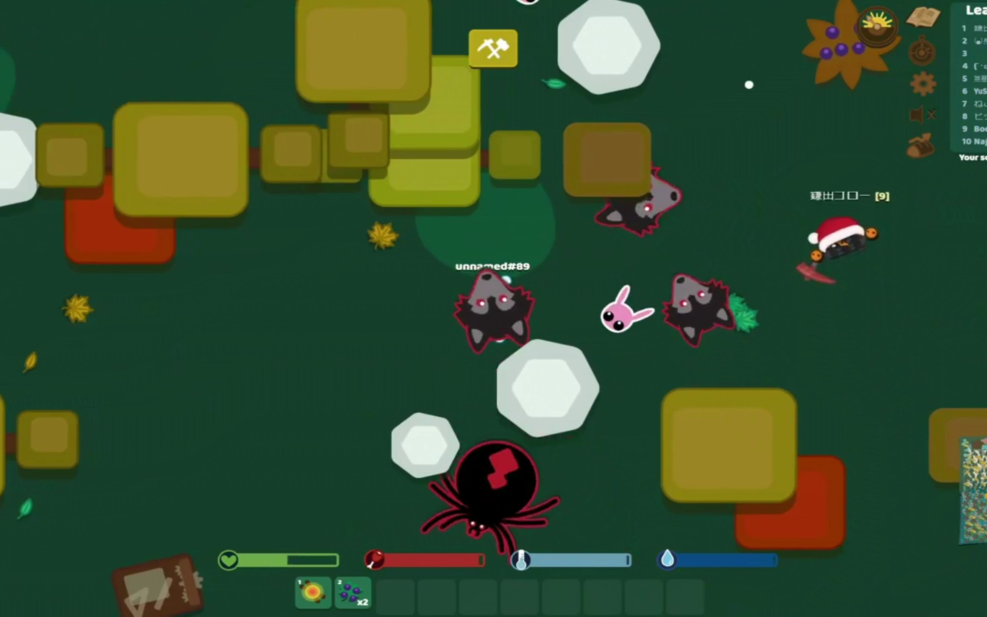 Starve.io diverse biomes and creatures
