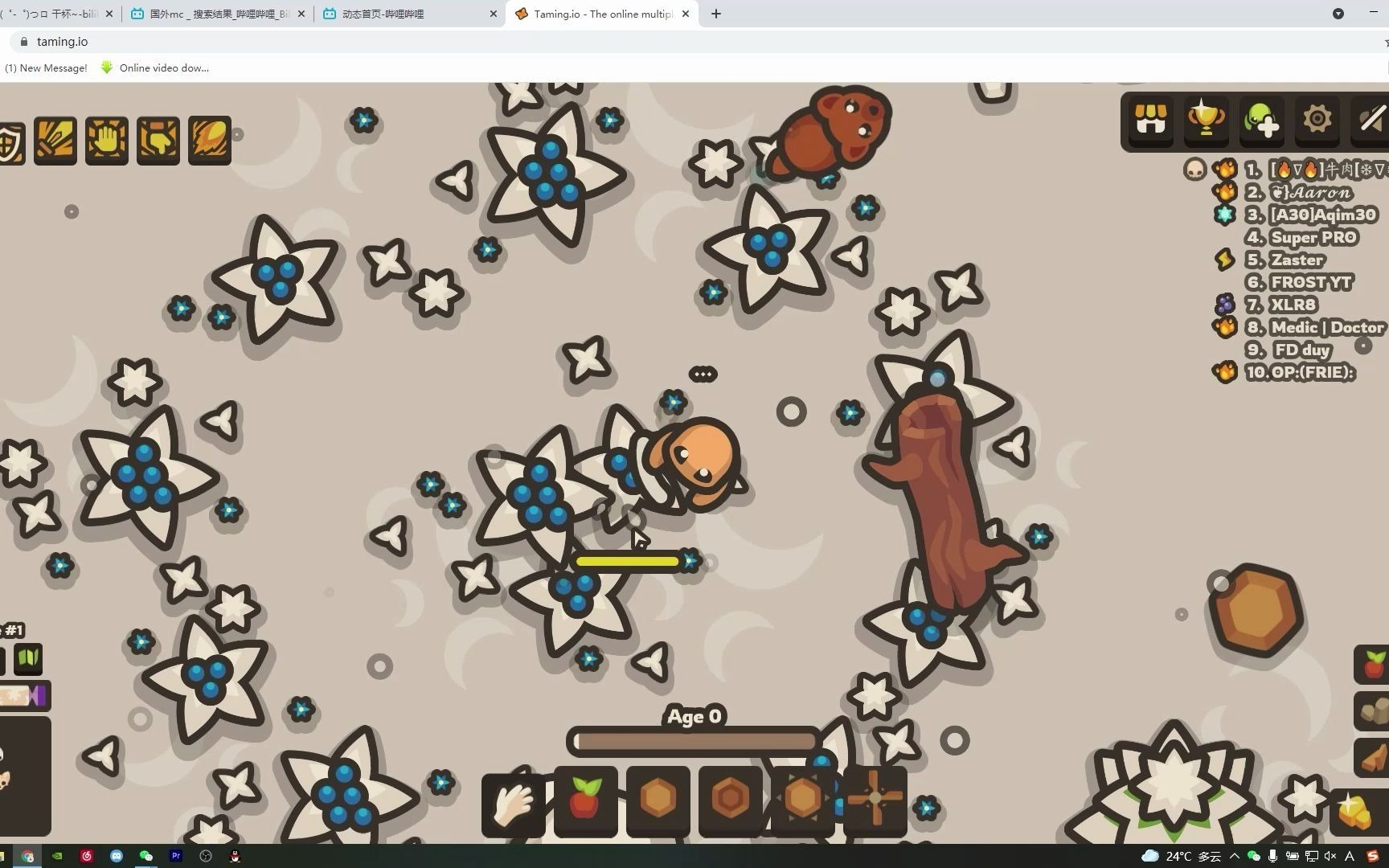 Taming.io gameplay showing pet taming